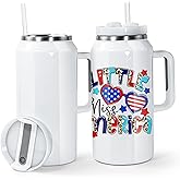 AGH 60 oz Sublimation Tumbler with Handle and Straw 2 Pack Reusable Insulated Travel Mugs,Stainless Steel Vacuum Insulated Mug,Keeps Ice Cold for 24 Hours,Dishwasher Safe