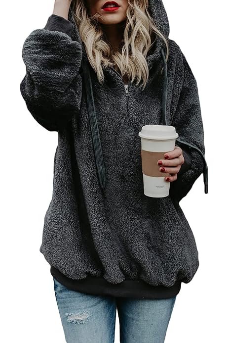 Fuzzy Fleece Pullover Winter Sweatshirt 
