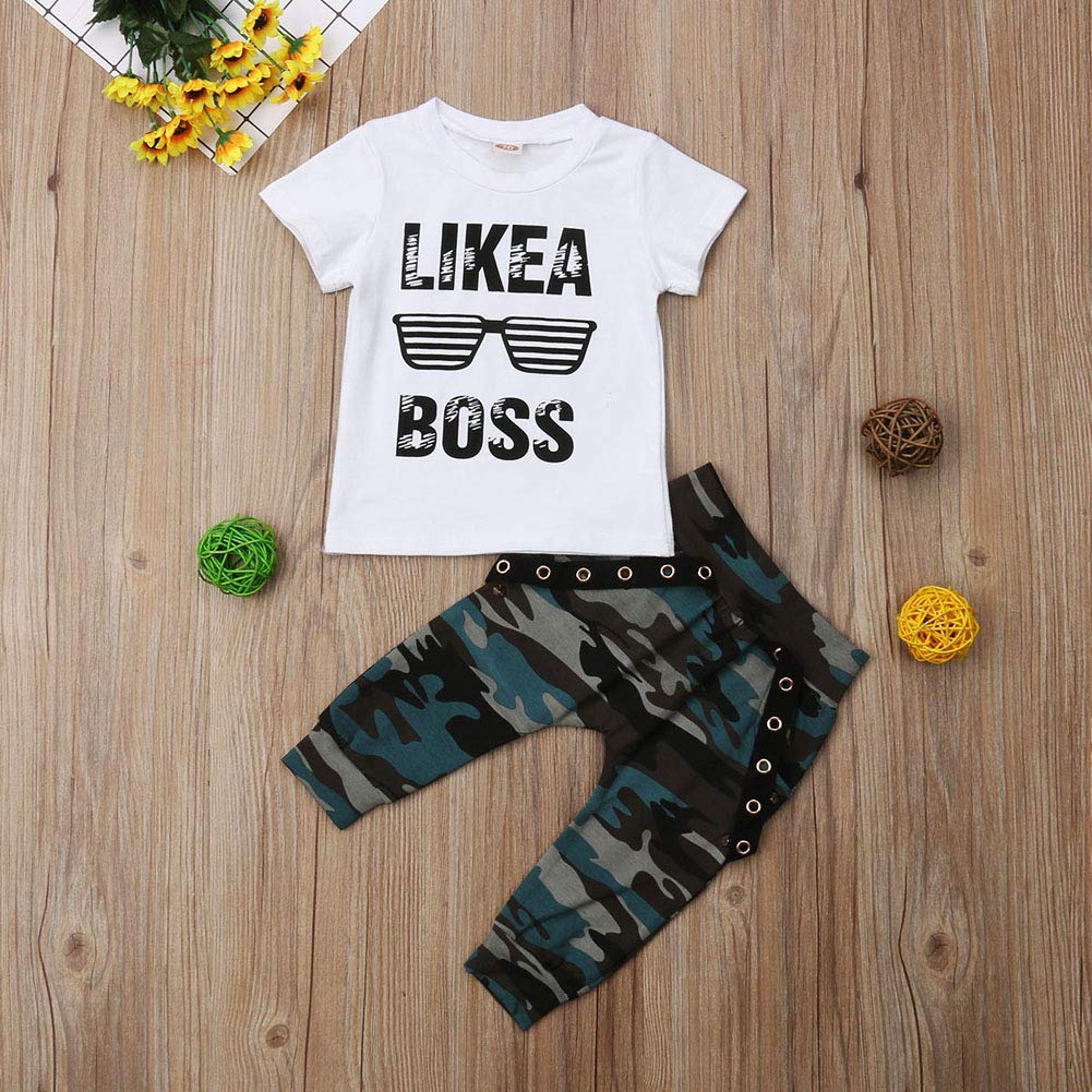 Like A Boss Boy Girl Army Camouflage Camouflage Vert T Shirt Avec Pantalon Long Ensemble De Vetements De 3 A 6 Mois Bebe Taille 70 Amazon Co Uk Handmade