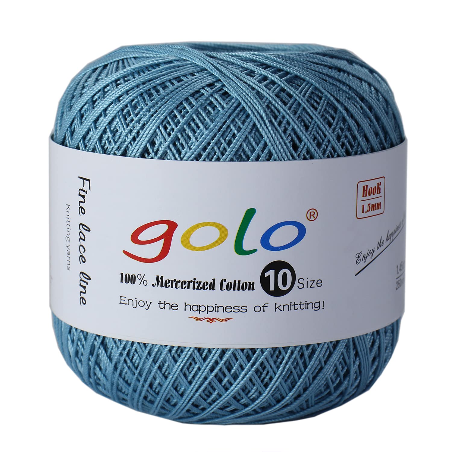 golo Crochet Thread Size 10 Yarn for Hand Knitting Crochet Yarn (Porcelain blue-622) — image 1