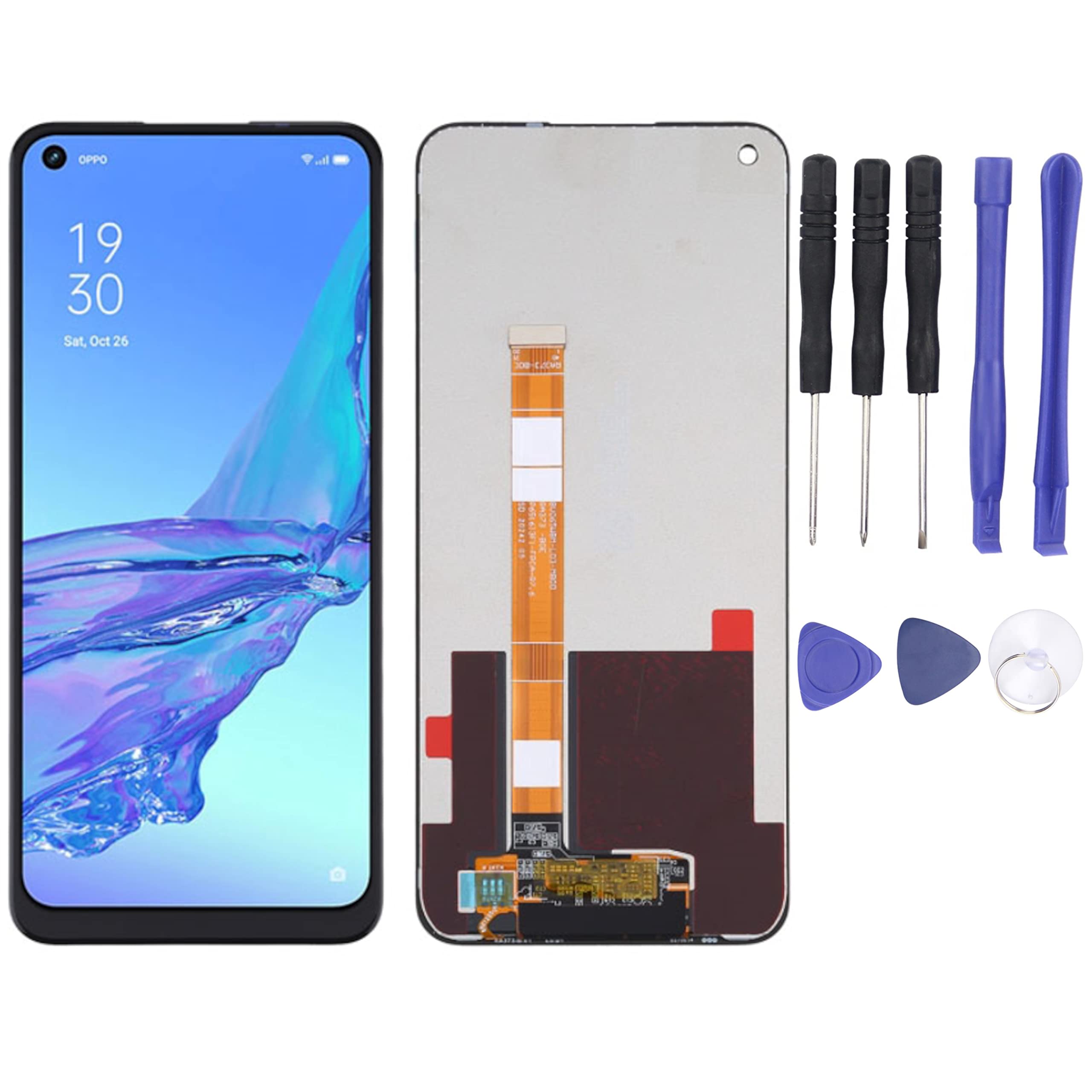 S&LEnterprise for Oppo A53 2020 CPH2127 CPH2131 6.5" LCD Touch Screen Digitizer Replacement Display Glass Lens Assembly Black