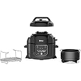 Ninja OP301 Foodi 9-in-1 Pressure, Slow Cooker, Air Fryer and More, with 6.5 Quart Capacity and 45 Recipe Book, and a High Gl