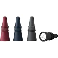 Rabbit Wine and Beverage Bottle Stoppers with Grip Top (Assorted Colors, Set of 4)