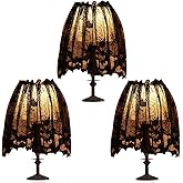 3Pcs Halloween Lamp Shade Cover Decoration | Large 20 X 60 Inch Black Lace Ribbon Spider web Lampshades Cover Topper Scarf for Festive Party Indoor Decor Supplies