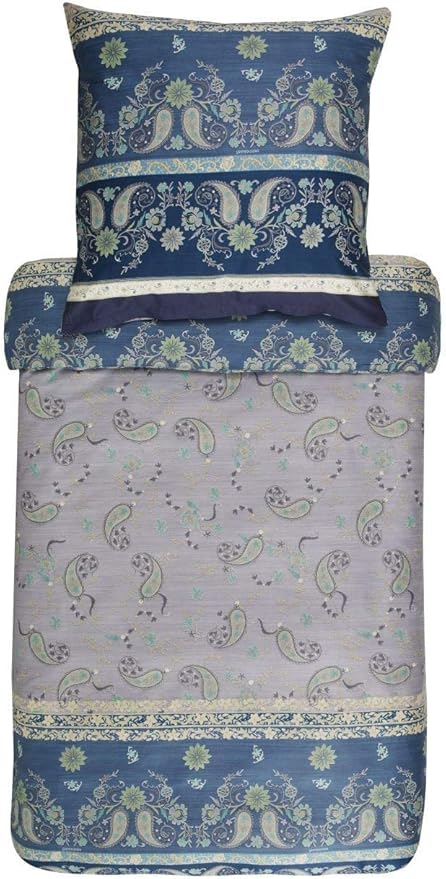 Bassetti Raffaello V1 - Juego de cama (satén), algodón, azul/gris ...