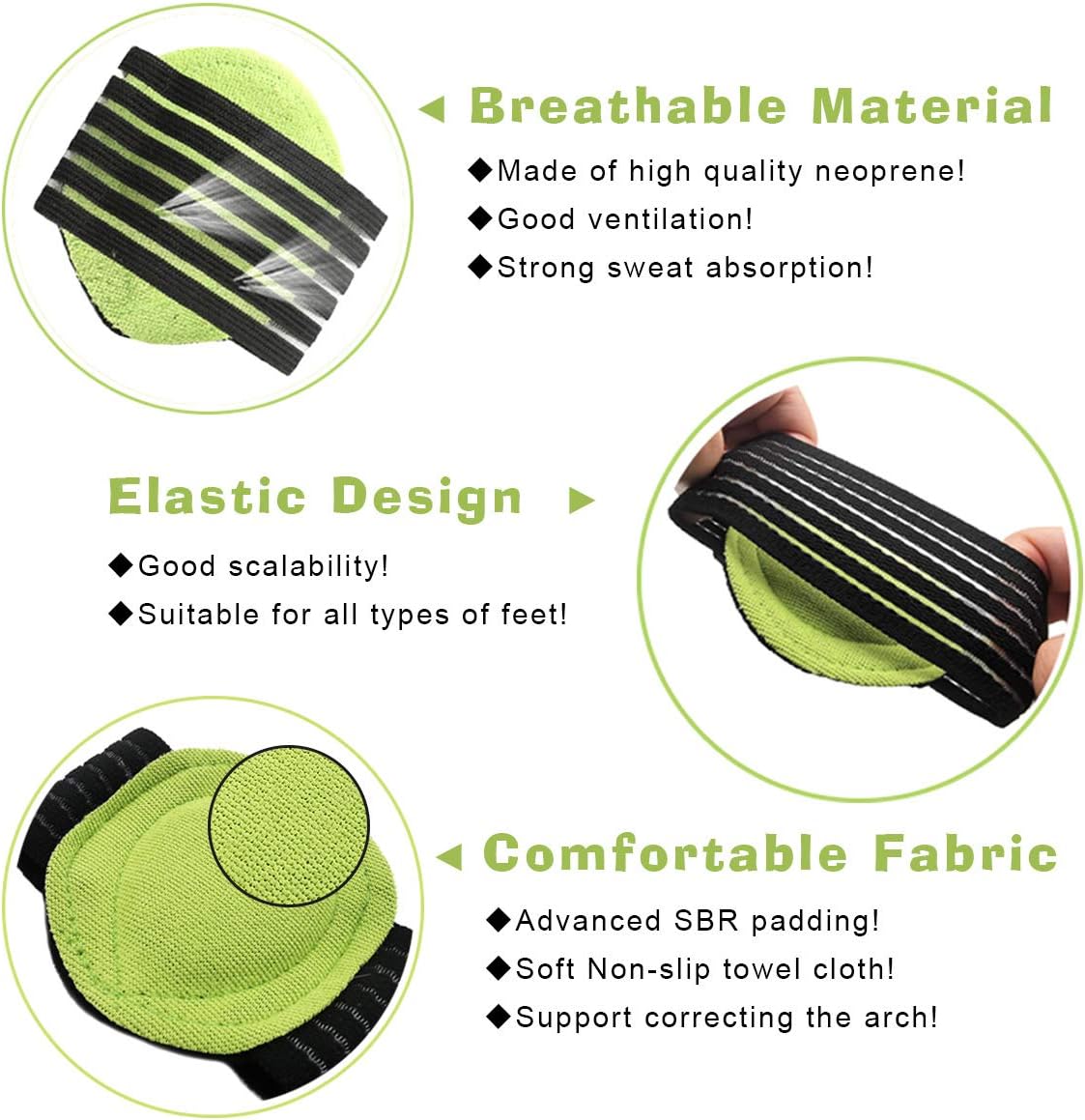 Arch Support Sleeves, 3 Pairs Compression Fasciitis Cushioned Support Sleeves, Plantar Fasciitis Foot Relief Cushions for Plantar Fasciitis, Fallen Arches, Achy Feet Problems for Men and Women: Health & Personal Care