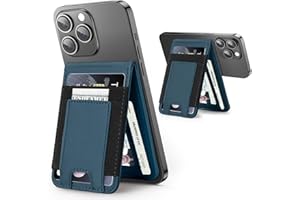 Miroddi Magsafe Wallet Stand, for iPhone Wallet with Adjustable Stand, Open ID Window, Magnetic Wallet for iPhone 16/15/14/13/12 Series, Magnetic Cards Holder Wallet, Fits 10 Cards, Dark Blue