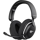Havit Headset Gamer Fuxi H7SE, Sem Fio 2.4GHz e Bluetooth, Drivers 40mm, Microfone Destacável, 43h de Bateria, Preto, Compatí