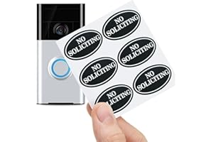 HAO HELPER Small No Soliciting Sign for House,6 Pcs No Soliciting Sign,Weatherproof with Glow in the Dark Stickers,Tiny Size Perfect for Video Doorbell,No Solicitation Sticker for Front