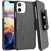 Fingic iPhone 11 Case - Slim Combo Shell with Kickstand & Swivel Belt Clip Holster - Rugged Protective Cover for Apple iPhone 11 6.1 inch 2019 - Black