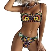 OPOZSDF Womens Fashion Bathing Suit, 2 Pieces Bikini Set Sexy Spaghetti Strap Swimsuit