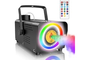 Fansteck Fog Machine, Smoke Machine with 45 LED Lights, 2000CFM Smoke Machine Fog with Wireless Remote Control Portable for Outdoor, Parties, Stage Effect, Indoor, Disco, Halloween, RGB Lighting
