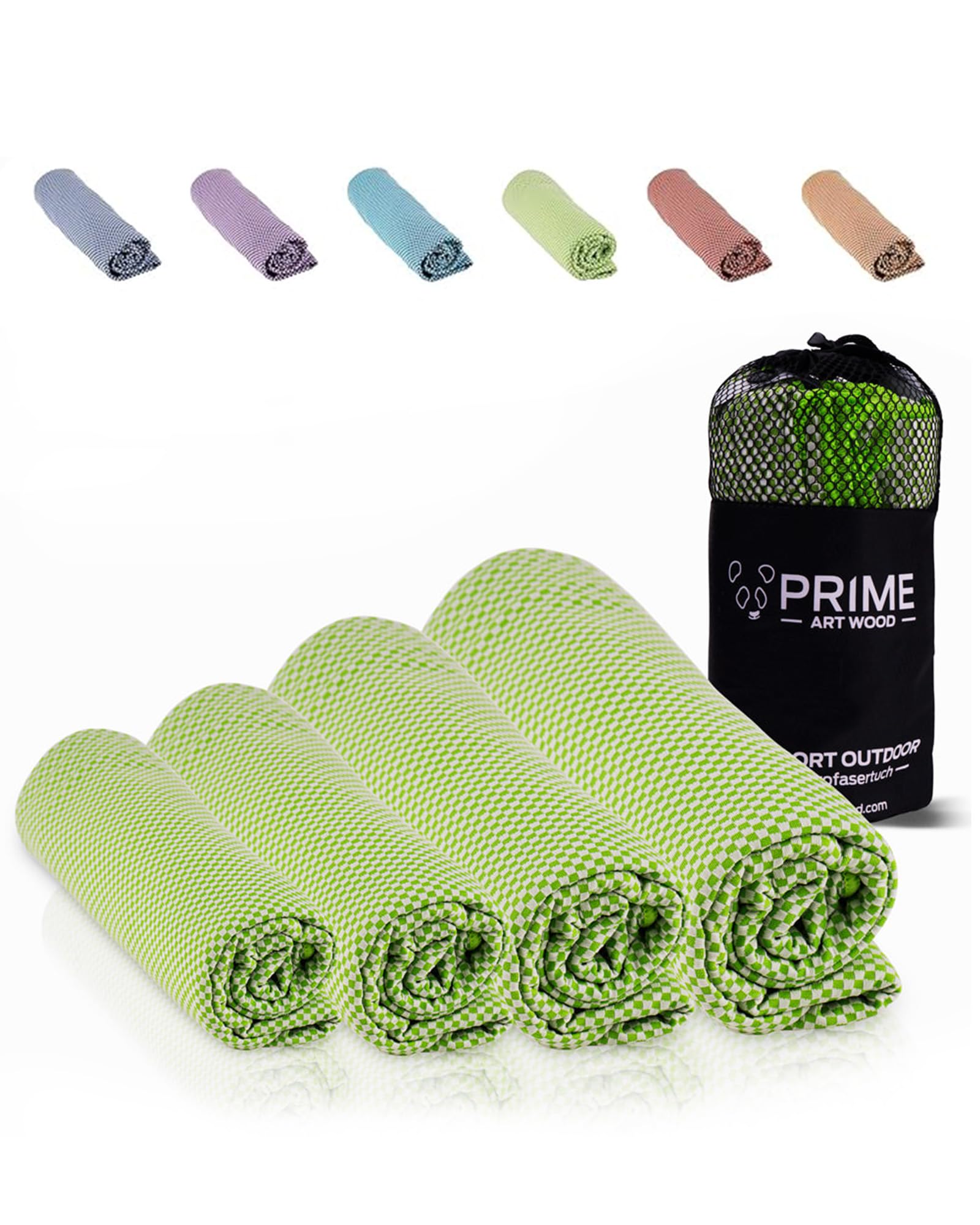 Prime Art Wood It Is Incredibly Universal and Sustainable Bamboo Travel Towel - Microfibre towel | The Comparison Winner 2018, Green, 100 x 50 cm