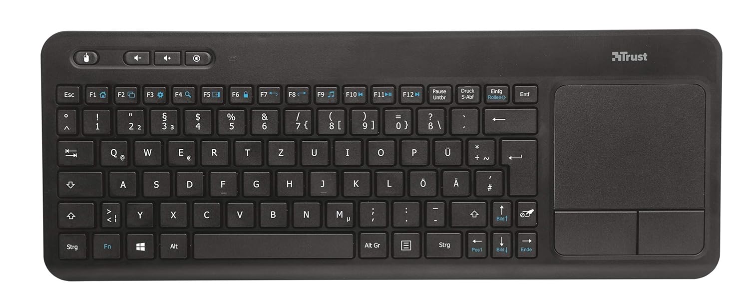 Trust 21240 AllinOne Wireless Multimedia Keyboard for Laptop/PC/Smart TV/PS4/XBOX ONE BLACK