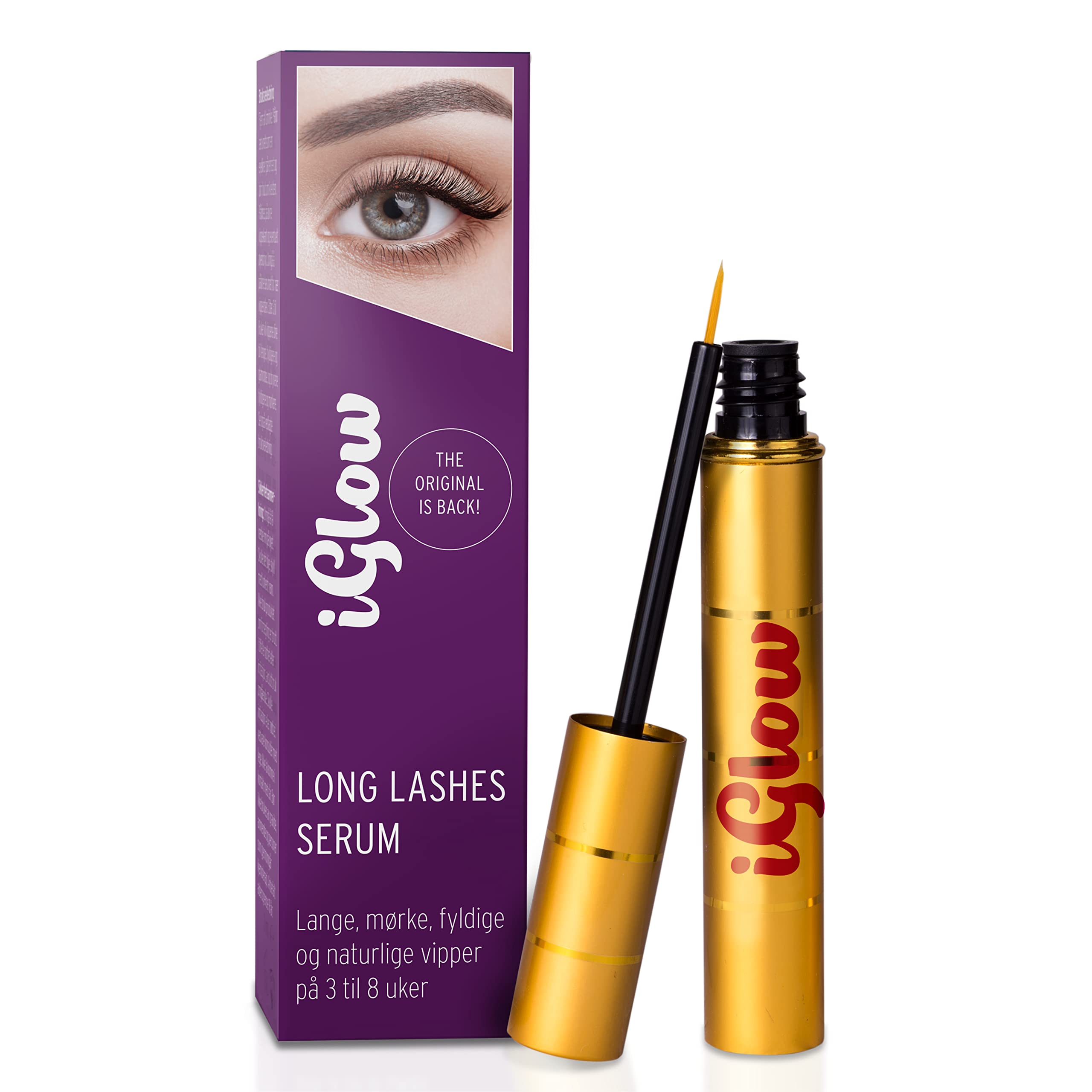 iGlow Professional Eyelash Serum for Long Eyelashes in Just 6-8 Weeks, Nourishing Lash Serum, Eyelash Growth, Serum for Eyelash Growth/Eyelash Extension, Made in Germany, 3 ml