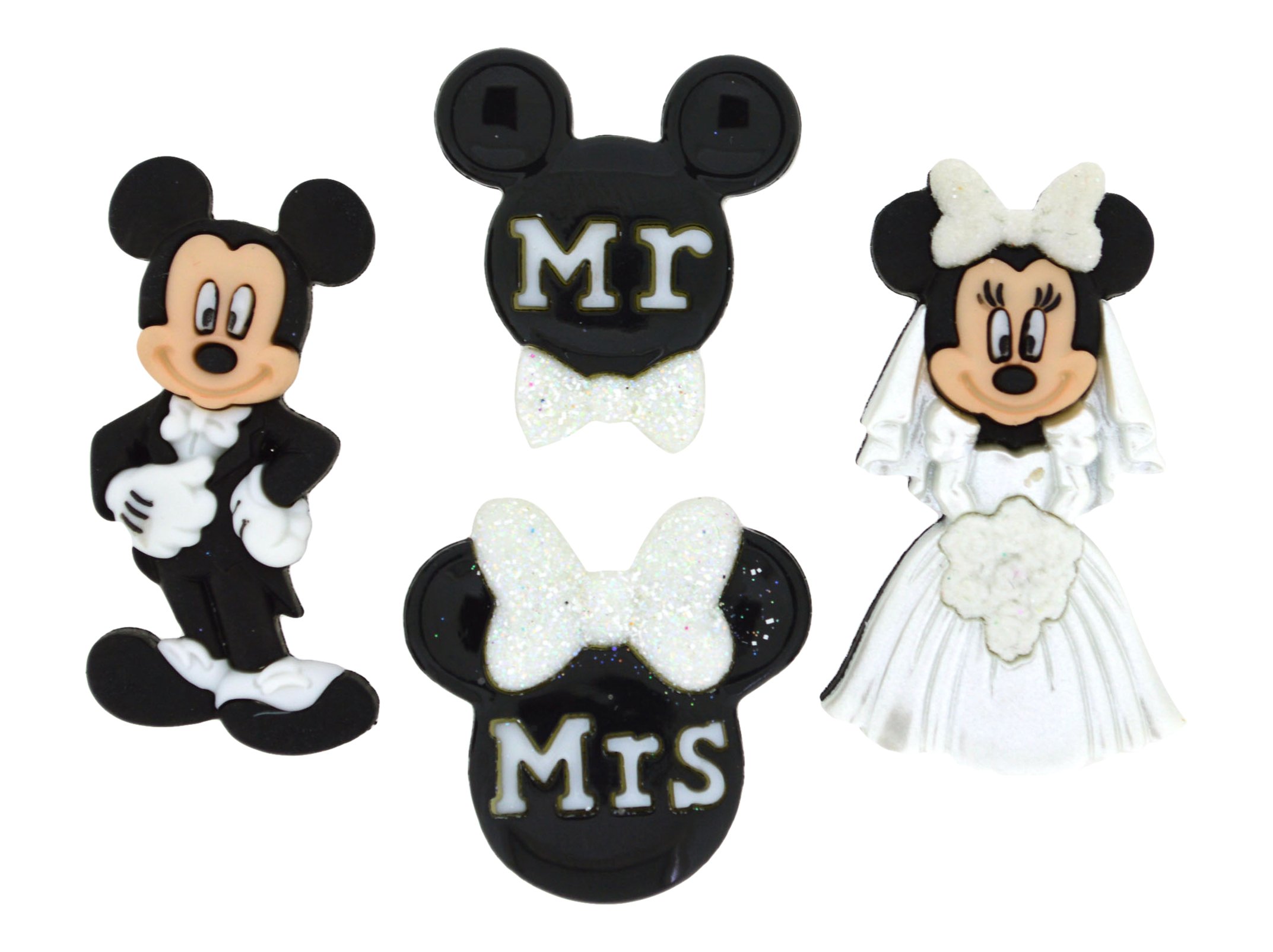 Jesse James Dress It Up Licensed Embellishments Mickey And Minnie Wedding, Acrylic, Multicolour