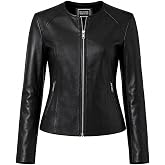 Jild Stylish Leather Jacket Women - Elegant Style Women&rsquo;s Collarless Jacket