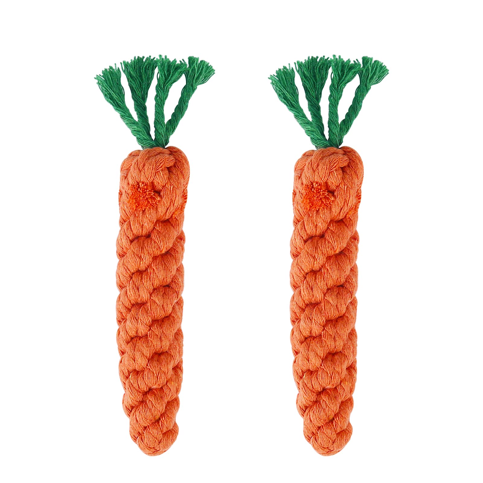 Vivifying Puppy Chew Toys Carrot, 2 Pack Braided Rope Dog Toy for Small Dog Teeth Cleaning