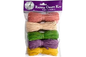 SuperMoss (40507) Raffia Craft Kit - Spring, April (Dusty Rose, Natural, Basil, Lavender, Yellow), 16 cu in. (5 Pack)