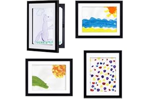Dynamic Frames Gallery, Set of 4 Black Frames for 8.5x11 Artwork, Perfect for Your Prolific Picasso