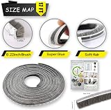 HIZH Draught Excluder Tape Adhesive Brush Weather Stripping 5m Grey view 2