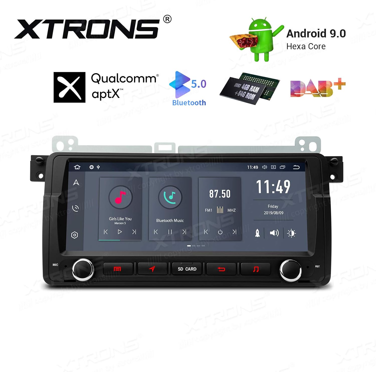 XTRONS 8.8" Android 9.0 Car Stereo Radio 4GB+64GB Amazon.co.uk Electronics