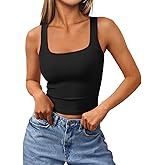 Trendy Queen Women's Summer Square Neck Tank Tops Workout Cropped Ribbed Summer Camisole Sleeveless Clothes 2026