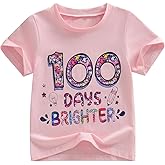 Girls 100 Days of School Shirt Short Sleeve Toddler Girl Tops 100th Day of School Shirt Kids