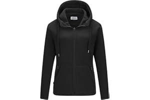 Outdoor Ventures Women's Full Zip Hooded Fleece Jacket Coat with 6 Pockets, Warm Soft Polar Fleece Casual Hoodie Sweatshirt