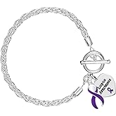Purple Ribbon Bracelet Awareness Bracelet for Lupus Awareness - Ideal for Awareness Campaigns and Events - 1 Bracelet