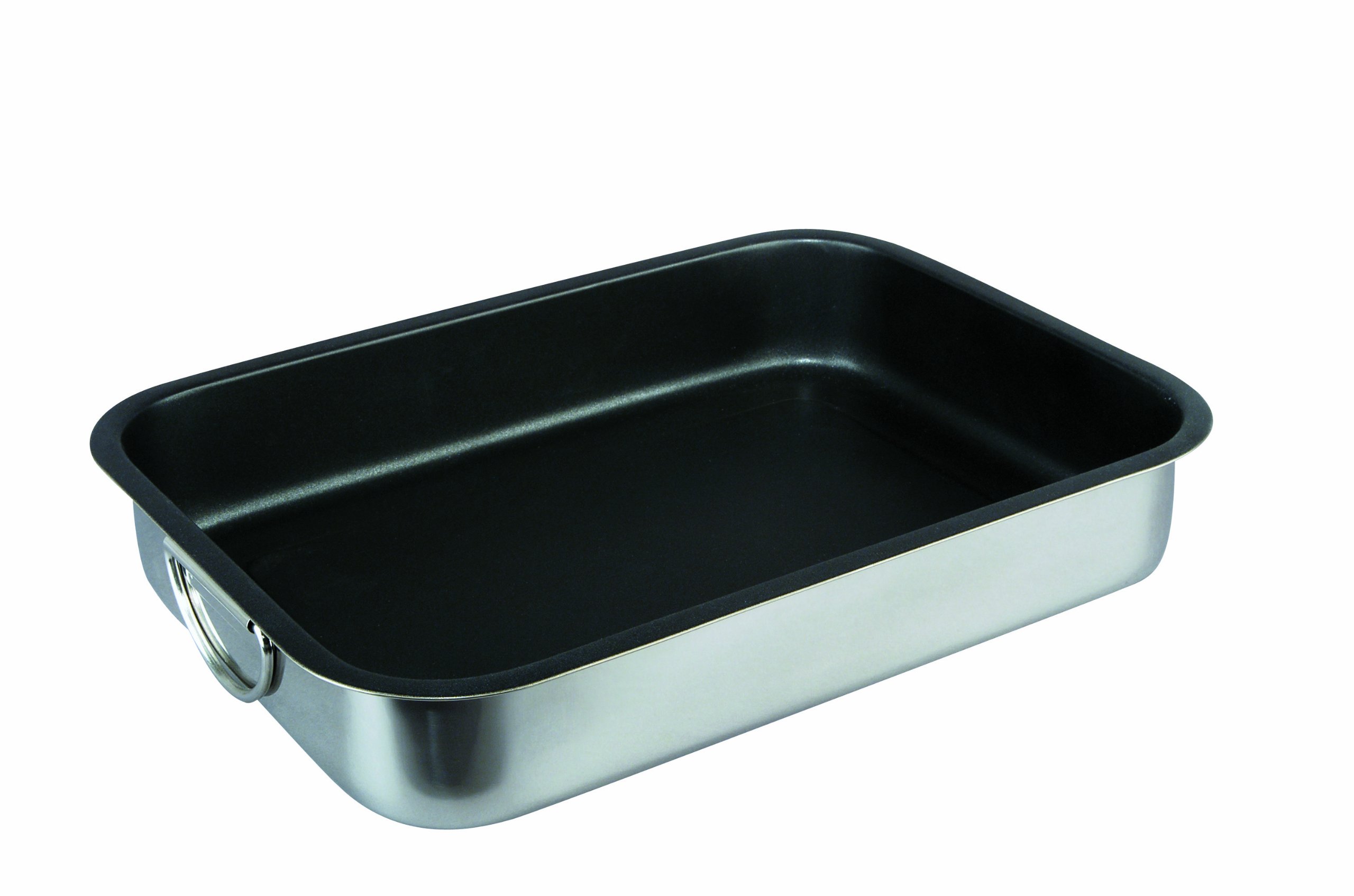 Ibili 651330 - Rustidera antiadherente Plus INOX con asas metálicas abatibles 30x22x6 cm