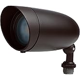 Nuvo 62-1205 Outdoor Landscape Spotlight, Waterproof LED Fixture, Yard Flood Light, 6.25-Inch Bronze, 3000K Warm White, 900 Lumens, 120V, Die-Cast Aluminum