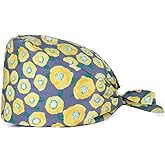 Kousenpu Adjustable Working Cap,Elastic Tie-Back Scrub Cap, Unisex, One Size Multiple Color