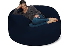 Chill Sack Bean Bag Chair - 5' Giant Memory Foam Lounge Chair with Soft Microfiber Cover – Cozy Furniture for Living Room, Dorm, & Kids' Rooms – Comfortable 5 Ft, Microsuede Lounge Sofa, Navy