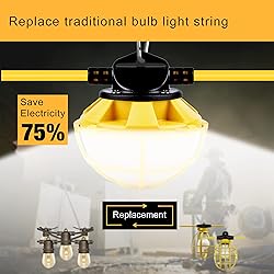 G GJIA 50FT Construction String Lights with