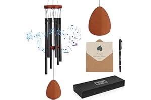 Ortsoon Wind Chimes Outdoor,Wooden Memorial Wind Chimes,Sympathy Wind Chimes with Greeting Cards and Ink Pen,Home Decorating,