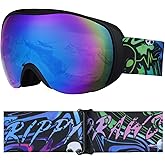 YooxArmor OTG Kids Ski Goggles Kids Snowboard Goggles for Boys Girls Toddler Youth Kid Snow Goggles Anti-Fog UV400 Protection