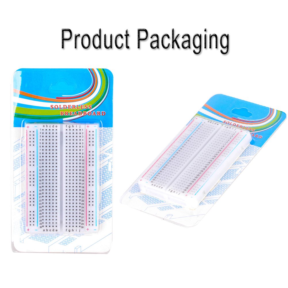 FICBOX 3 Pcs 400 tie points Solderless Breadboard with 120pcs Dupont Wire 40pin Male to Female, 40pin Male to Male, 40pin Female to Female Jumper Wires for arduino (3 Breadboard+3 Dupont Wire)