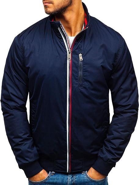 BOLF Herren Steppjacke Übergangsjacke elegant Jacke Stehkragen Kapuze 4D4