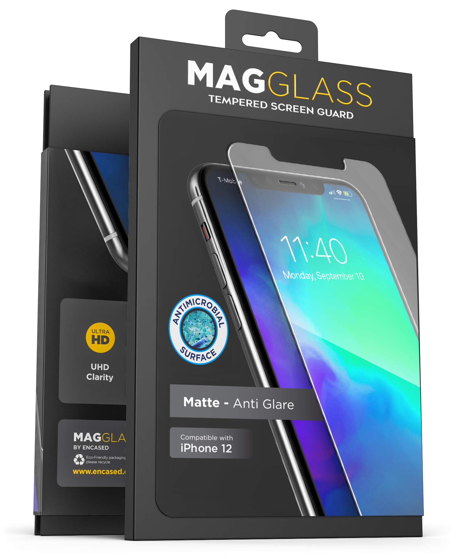 magglass iPhone 12 Mini Matte Screen Protector (Fingerprint Resistant) Bubble-Free Anti Glare Tempered Glass Anti-Microbial Display Guard (Case Compatible)