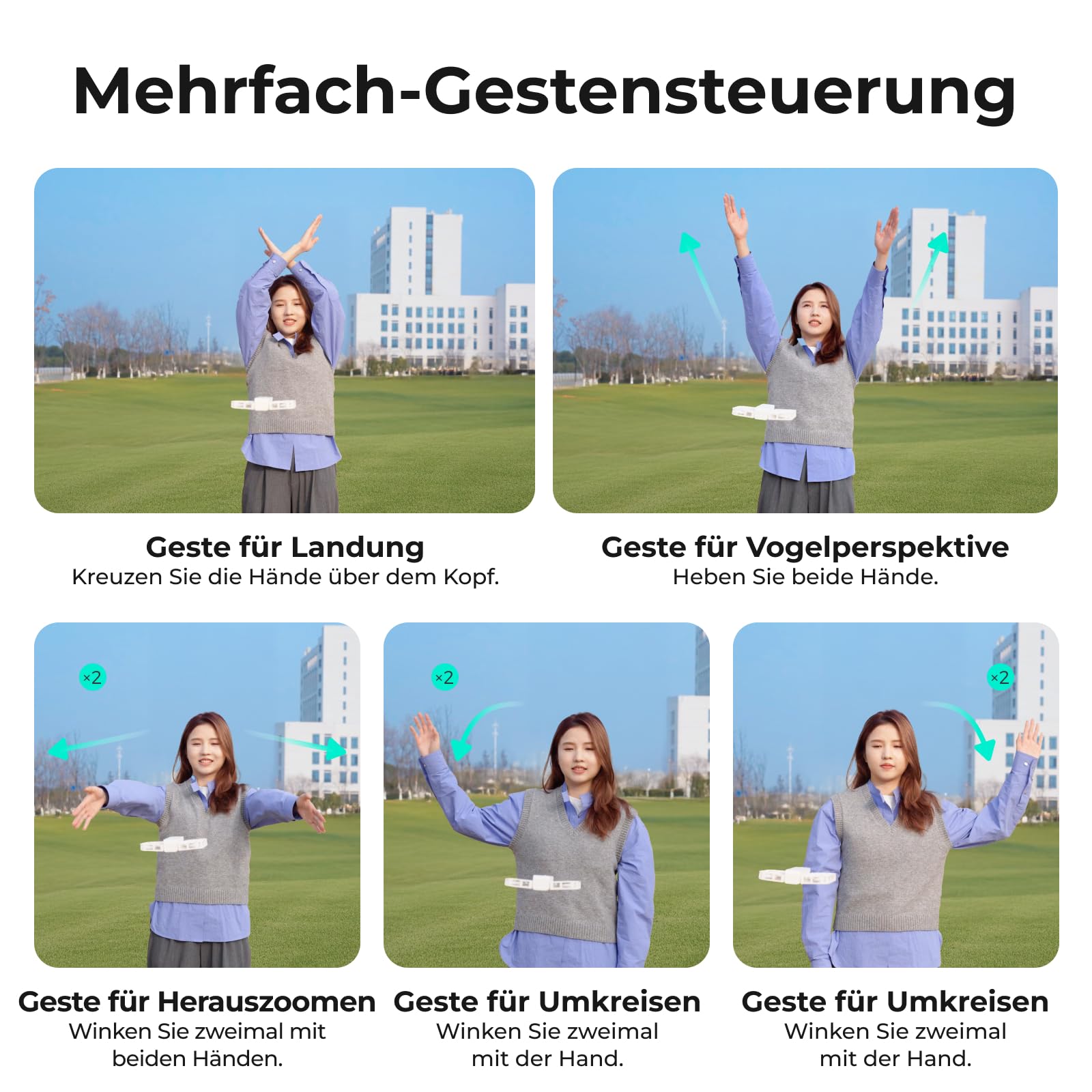 HOVERAir X1 Drohne mit kamera, Selbstfliegend Kamera Drone mit Folge-mir Modus, Mini Drohne im Taschenformat, HDR-Videoaufnahme, intelligente Flugrouten, Freihandsteuerung, Weiß (Combo Plus) 4