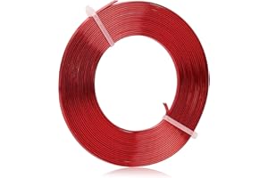 AKZYTUE Flat Aluminum Wire - 3 x 1mm - 16.4 Feet Wide Flat Jewelry Craft Wire for Bezel, Sculpting, Armature, Jewelry Making - Red