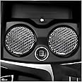 Wevdn 2 PCS Car Cup Holder Coaster, 2.76 Inch Car Carbon Fiber Anti Slip Embedded Coasters, Sports Racing Cup Holder Insert Coaster Pad, Universal Interior Car Accessories (Black)