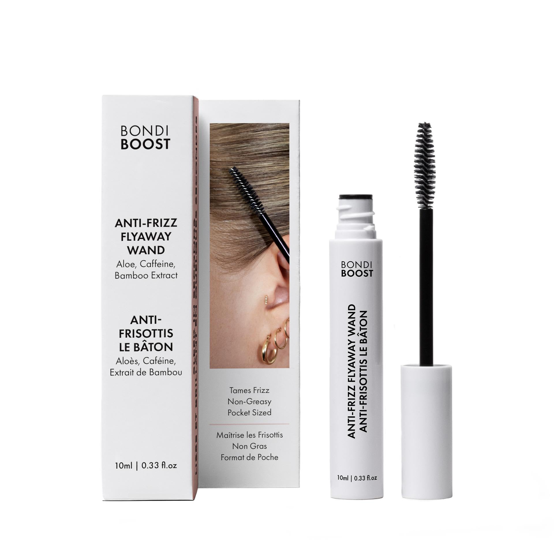 BondiBoost Anti-Frizz Flyaway Wand - Aloe-Based, Serum-Like Formula for Taming Frizz & Flyaways On-the-Go - Vegan & Cruelty-Free, 10ml