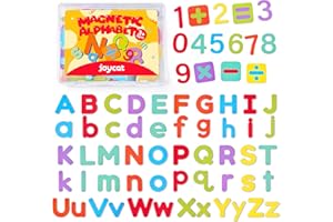 JoyCat Wooden Magnetic Letters and Numbers, Large Size Alphabet ABC 123 Fridge Magnets for Toddlers & Kids, Uppercase Lowercase, Preschool Spelling Learning Refrigerator Gift Toy Set (89 PCS)