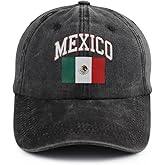 Mexico Flag Hat for Men Women, Print Adjustable Cotton Mexican Patriotic Baseball Cap