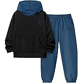 MIGU Boys Clothes Smiley Face Print Sweatshirt Hoodie For Boys Sweatpants Fall Outfit 2Pcs Sweatsuit