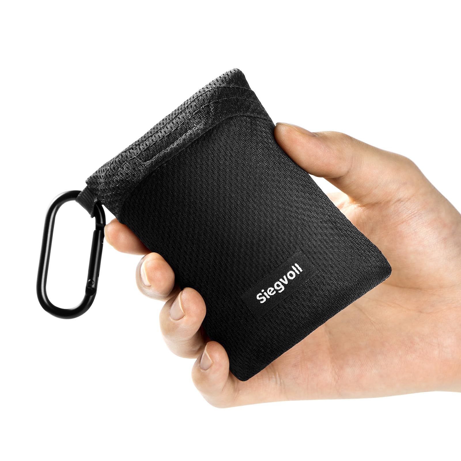 Siegvoll Picnic Blanket with Practical Carabiner 180 x 110 cm (Black)