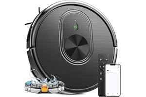XIEBRO Robot Vacuum and Mop Combo, 3 in 1 Mopping Robotic Vacuum with Schedule, App/Bluetooth/Alexa, 1600Pa Max Suction, Self-Charging Robot Vacuum Cleaner, Slim, Ideal for Hard Floor, Pet Hair, Carpet