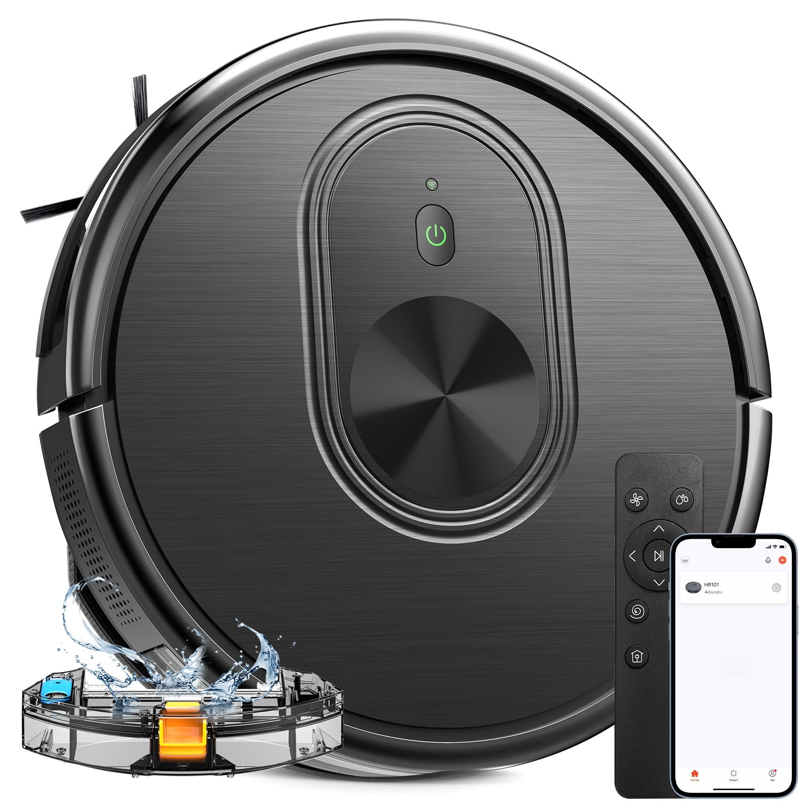 Photo 1 of XIEBro Robot Vacuum and Mop Combo, 3 in 1 Mopping Robotic Vacuum with Schedule, App/Bluetooth/Alexa, 1600Pa Max Suction, Self-Charging Robot Vacuum Cleaner, Slim, Ideal for Hard Floor